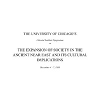 UChicago December 1958 Oriental Institute Symposium