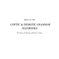 Coptic & Demotic Grammar Textbook Drafts